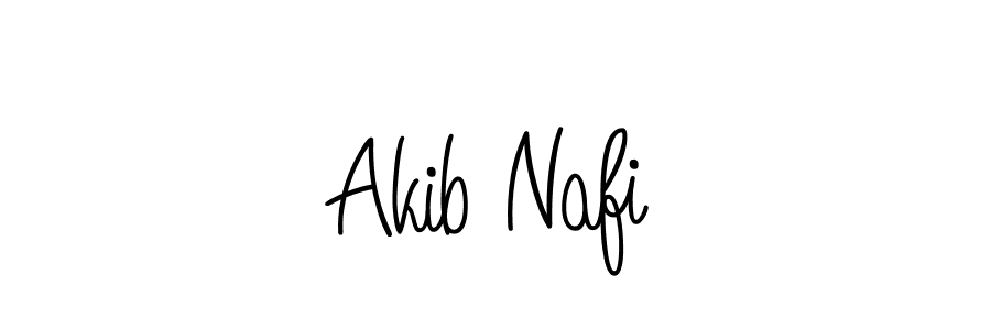 Use a signature maker to create a handwritten signature online. With this signature software, you can design (Angelique-Rose-font-FFP) your own signature for name Akib Nafi. Akib Nafi signature style 5 images and pictures png