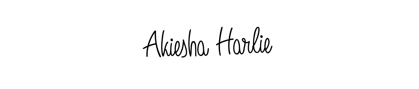 Design your own signature with our free online signature maker. With this signature software, you can create a handwritten (Angelique-Rose-font-FFP) signature for name Akiesha Harlie. Akiesha Harlie signature style 5 images and pictures png