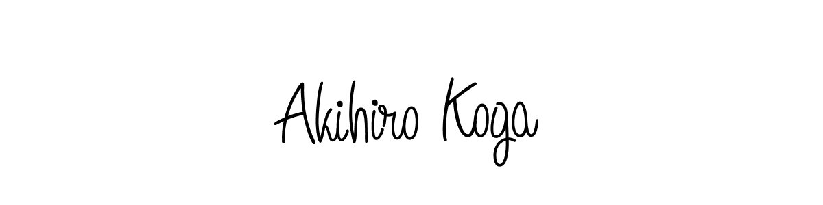 How to make Akihiro Koga name signature. Use Angelique-Rose-font-FFP style for creating short signs online. This is the latest handwritten sign. Akihiro Koga signature style 5 images and pictures png