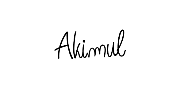 Use a signature maker to create a handwritten signature online. With this signature software, you can design (Angelique-Rose-font-FFP) your own signature for name Akimul. Akimul signature style 5 images and pictures png