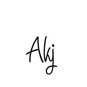 Make a beautiful signature design for name Akj. With this signature (Angelique-Rose-font-FFP) style, you can create a handwritten signature for free. Akj signature style 5 images and pictures png