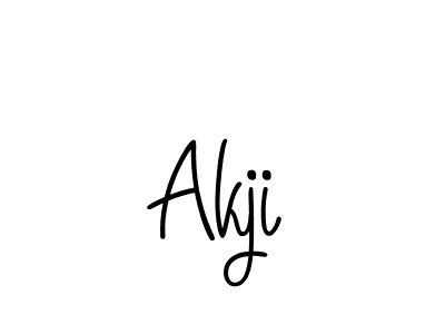 How to make Akji name signature. Use Angelique-Rose-font-FFP style for creating short signs online. This is the latest handwritten sign. Akji signature style 5 images and pictures png