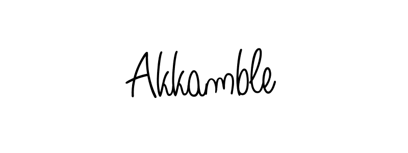 Design your own signature with our free online signature maker. With this signature software, you can create a handwritten (Angelique-Rose-font-FFP) signature for name Akkamble. Akkamble signature style 5 images and pictures png