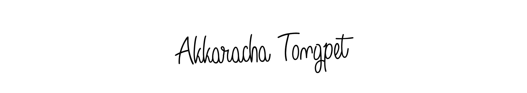 Make a beautiful signature design for name Akkaracha Tongpet. With this signature (Angelique-Rose-font-FFP) style, you can create a handwritten signature for free. Akkaracha Tongpet signature style 5 images and pictures png