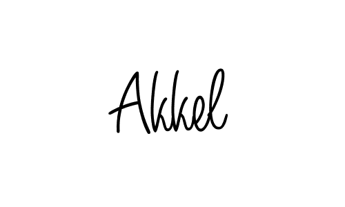 Make a beautiful signature design for name Akkel. With this signature (Angelique-Rose-font-FFP) style, you can create a handwritten signature for free. Akkel signature style 5 images and pictures png