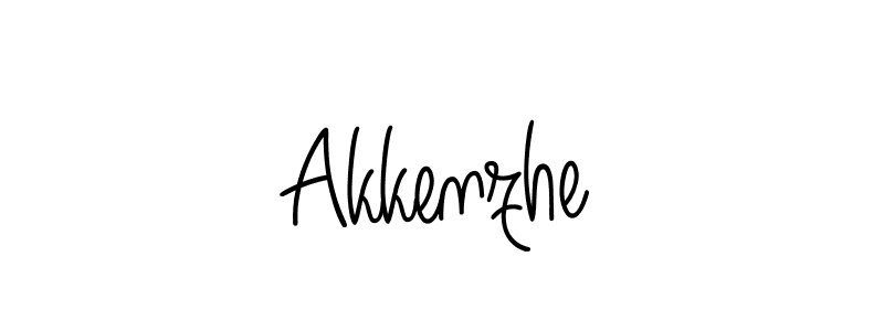 How to make Akkenzhe name signature. Use Angelique-Rose-font-FFP style for creating short signs online. This is the latest handwritten sign. Akkenzhe signature style 5 images and pictures png
