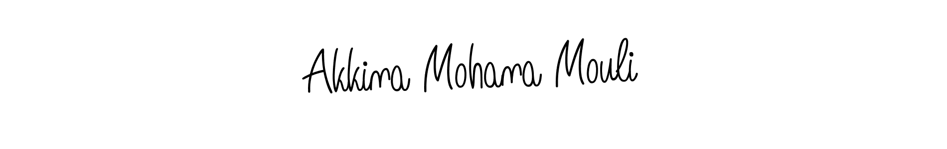 Use a signature maker to create a handwritten signature online. With this signature software, you can design (Angelique-Rose-font-FFP) your own signature for name Akkina Mohana Mouli. Akkina Mohana Mouli signature style 5 images and pictures png