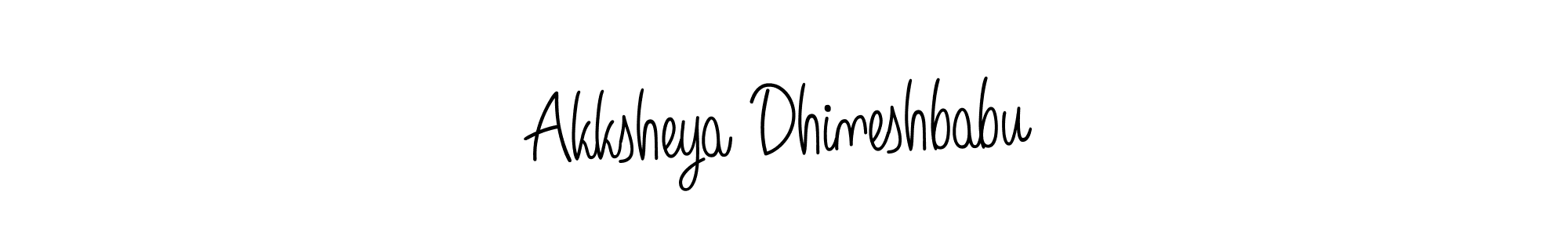 You should practise on your own different ways (Angelique-Rose-font-FFP) to write your name (Akksheya Dhineshbabu) in signature. don't let someone else do it for you. Akksheya Dhineshbabu signature style 5 images and pictures png