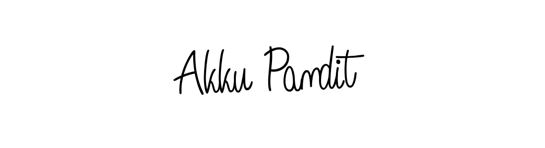 How to make Akku Pandit name signature. Use Angelique-Rose-font-FFP style for creating short signs online. This is the latest handwritten sign. Akku Pandit signature style 5 images and pictures png