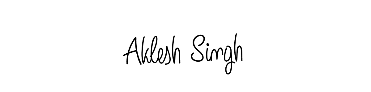 How to make Aklesh Singh name signature. Use Angelique-Rose-font-FFP style for creating short signs online. This is the latest handwritten sign. Aklesh Singh signature style 5 images and pictures png