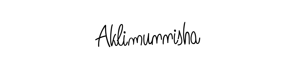Use a signature maker to create a handwritten signature online. With this signature software, you can design (Angelique-Rose-font-FFP) your own signature for name Aklimunnisha. Aklimunnisha signature style 5 images and pictures png
