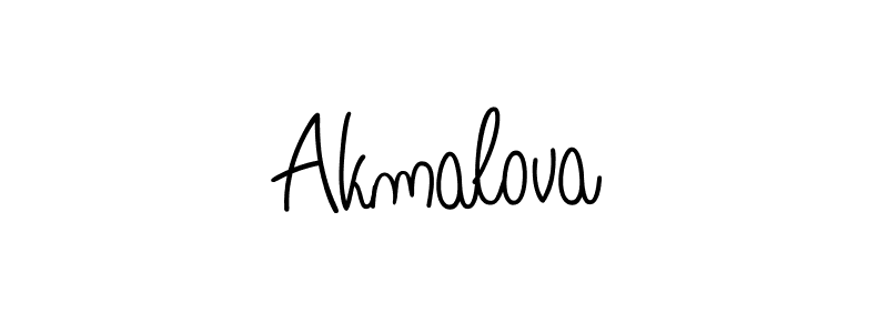 Make a beautiful signature design for name Akmalova. With this signature (Angelique-Rose-font-FFP) style, you can create a handwritten signature for free. Akmalova signature style 5 images and pictures png