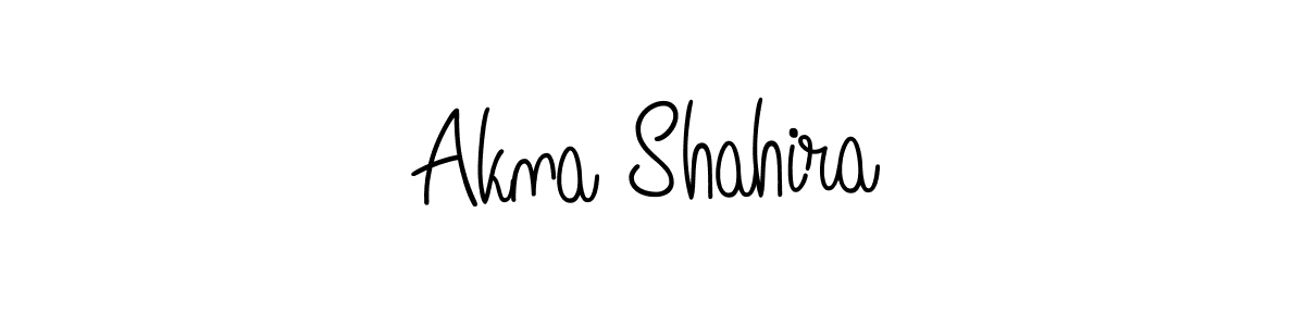 The best way (Angelique-Rose-font-FFP) to make a short signature is to pick only two or three words in your name. The name Akna Shahira include a total of six letters. For converting this name. Akna Shahira signature style 5 images and pictures png