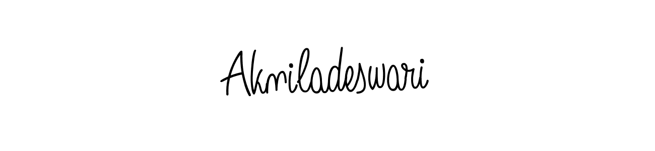 Design your own signature with our free online signature maker. With this signature software, you can create a handwritten (Angelique-Rose-font-FFP) signature for name Akniladeswari. Akniladeswari signature style 5 images and pictures png