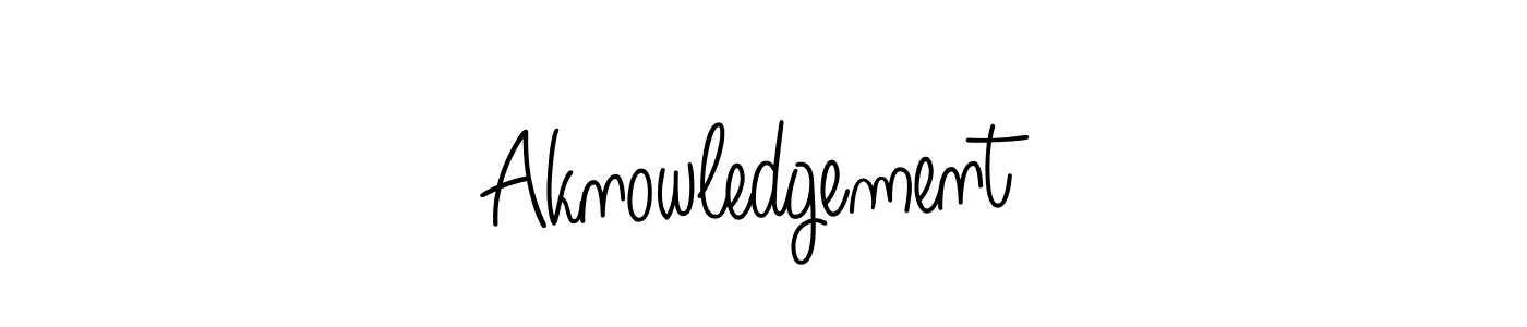 How to make Aknowledgement signature? Angelique-Rose-font-FFP is a professional autograph style. Create handwritten signature for Aknowledgement name. Aknowledgement signature style 5 images and pictures png