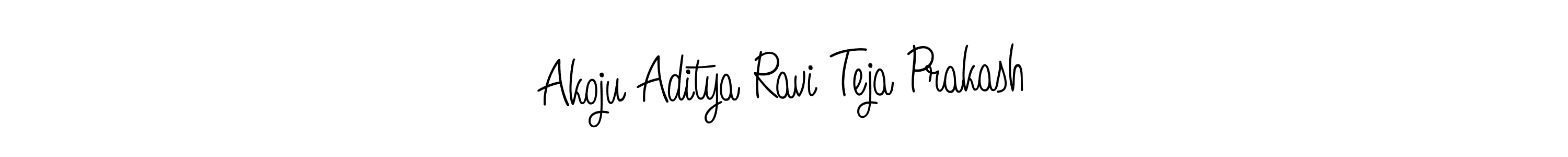 Make a short Akoju Aditya Ravi Teja Prakash signature style. Manage your documents anywhere anytime using Angelique-Rose-font-FFP. Create and add eSignatures, submit forms, share and send files easily. Akoju Aditya Ravi Teja Prakash signature style 5 images and pictures png