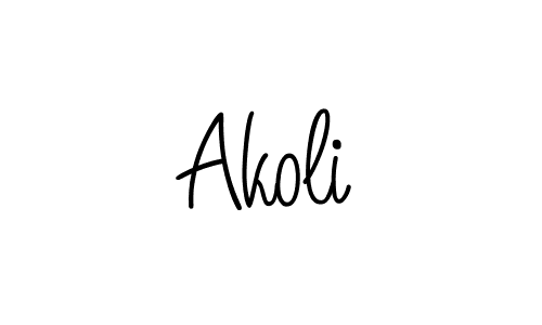 You should practise on your own different ways (Angelique-Rose-font-FFP) to write your name (Akoli) in signature. don't let someone else do it for you. Akoli signature style 5 images and pictures png