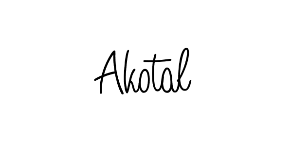 Make a beautiful signature design for name Akotal. With this signature (Angelique-Rose-font-FFP) style, you can create a handwritten signature for free. Akotal signature style 5 images and pictures png