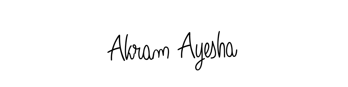 How to make Akram Ayesha name signature. Use Angelique-Rose-font-FFP style for creating short signs online. This is the latest handwritten sign. Akram Ayesha signature style 5 images and pictures png