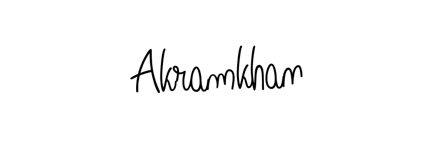 You should practise on your own different ways (Angelique-Rose-font-FFP) to write your name (Akramkhan) in signature. don't let someone else do it for you. Akramkhan signature style 5 images and pictures png