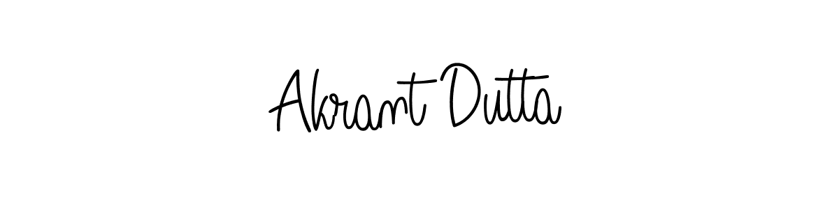 You should practise on your own different ways (Angelique-Rose-font-FFP) to write your name (Akrant Dutta) in signature. don't let someone else do it for you. Akrant Dutta signature style 5 images and pictures png