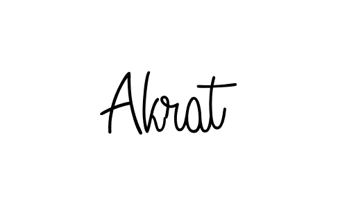 Use a signature maker to create a handwritten signature online. With this signature software, you can design (Angelique-Rose-font-FFP) your own signature for name Akrat. Akrat signature style 5 images and pictures png