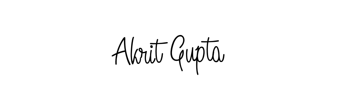 You should practise on your own different ways (Angelique-Rose-font-FFP) to write your name (Akrit Gupta) in signature. don't let someone else do it for you. Akrit Gupta signature style 5 images and pictures png