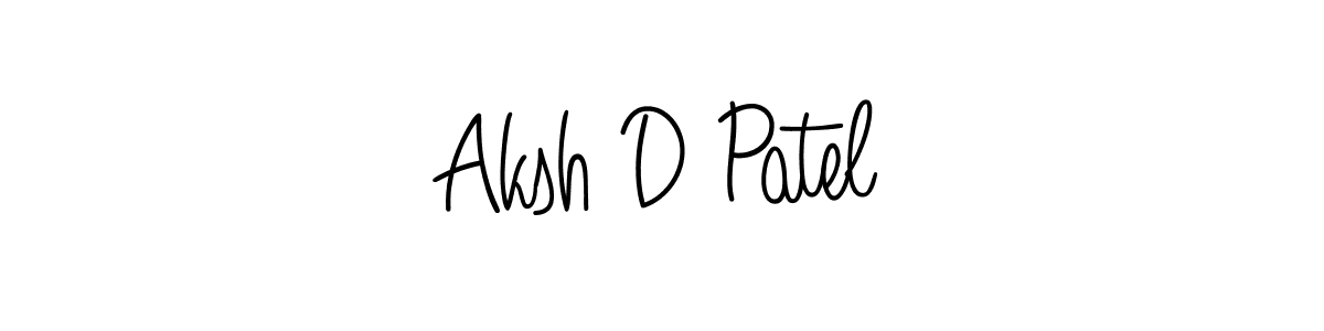 Create a beautiful signature design for name Aksh D Patel. With this signature (Angelique-Rose-font-FFP) fonts, you can make a handwritten signature for free. Aksh D Patel signature style 5 images and pictures png