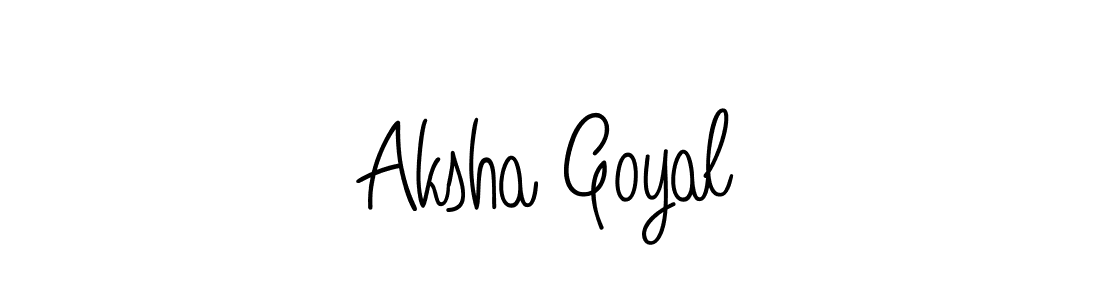 You should practise on your own different ways (Angelique-Rose-font-FFP) to write your name (Aksha Goyal) in signature. don't let someone else do it for you. Aksha Goyal signature style 5 images and pictures png