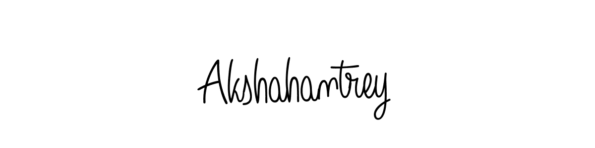 Make a beautiful signature design for name Akshahantrey. With this signature (Angelique-Rose-font-FFP) style, you can create a handwritten signature for free. Akshahantrey signature style 5 images and pictures png