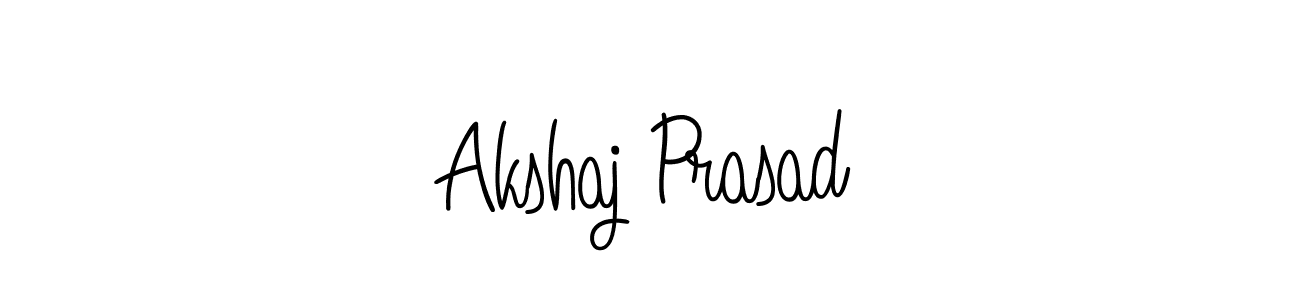 The best way (Angelique-Rose-font-FFP) to make a short signature is to pick only two or three words in your name. The name Akshaj Prasad include a total of six letters. For converting this name. Akshaj Prasad signature style 5 images and pictures png