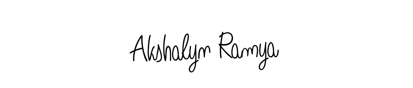 Akshalyn Ramya stylish signature style. Best Handwritten Sign (Angelique-Rose-font-FFP) for my name. Handwritten Signature Collection Ideas for my name Akshalyn Ramya. Akshalyn Ramya signature style 5 images and pictures png