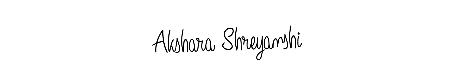 How to make Akshara Shreyanshi name signature. Use Angelique-Rose-font-FFP style for creating short signs online. This is the latest handwritten sign. Akshara Shreyanshi signature style 5 images and pictures png