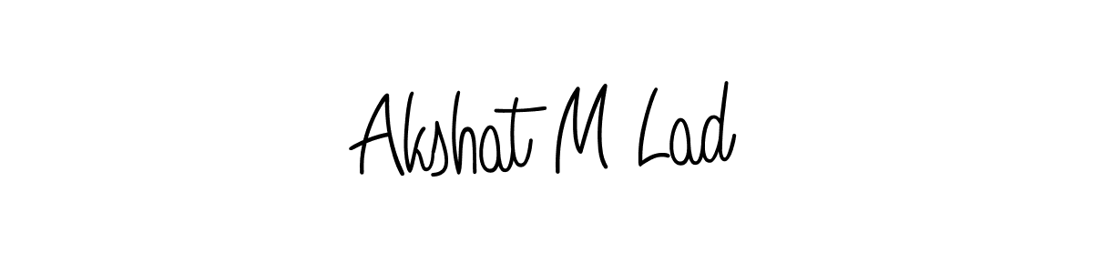 Design your own signature with our free online signature maker. With this signature software, you can create a handwritten (Angelique-Rose-font-FFP) signature for name Akshat M Lad. Akshat M Lad signature style 5 images and pictures png