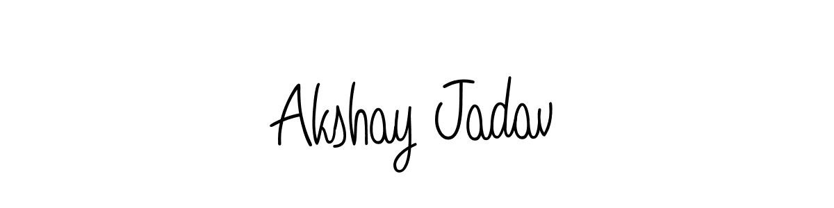 The best way (Angelique-Rose-font-FFP) to make a short signature is to pick only two or three words in your name. The name Akshay Jadav include a total of six letters. For converting this name. Akshay Jadav signature style 5 images and pictures png