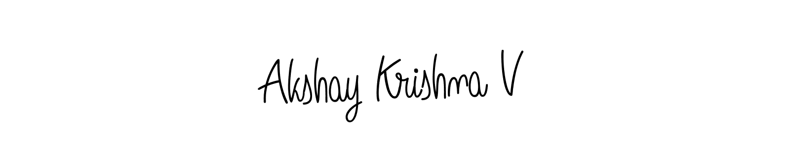 Also You can easily find your signature by using the search form. We will create Akshay Krishna V name handwritten signature images for you free of cost using Angelique-Rose-font-FFP sign style. Akshay Krishna V signature style 5 images and pictures png