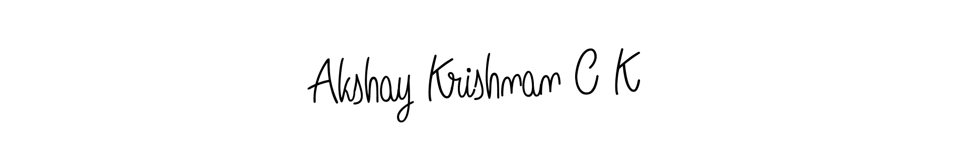 Use a signature maker to create a handwritten signature online. With this signature software, you can design (Angelique-Rose-font-FFP) your own signature for name Akshay Krishnan C K. Akshay Krishnan C K signature style 5 images and pictures png