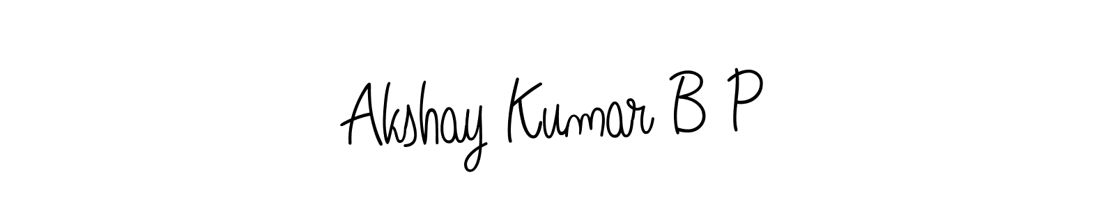 Use a signature maker to create a handwritten signature online. With this signature software, you can design (Angelique-Rose-font-FFP) your own signature for name Akshay Kumar B P. Akshay Kumar B P signature style 5 images and pictures png