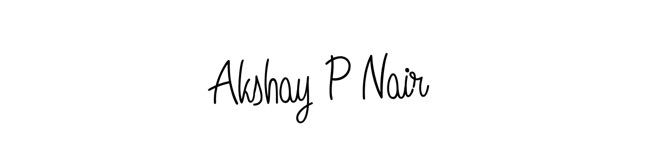 The best way (Angelique-Rose-font-FFP) to make a short signature is to pick only two or three words in your name. The name Akshay P Nair include a total of six letters. For converting this name. Akshay P Nair signature style 5 images and pictures png