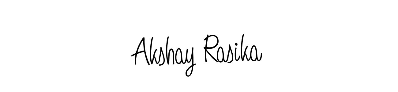 Also we have Akshay Rasika name is the best signature style. Create professional handwritten signature collection using Angelique-Rose-font-FFP autograph style. Akshay Rasika signature style 5 images and pictures png