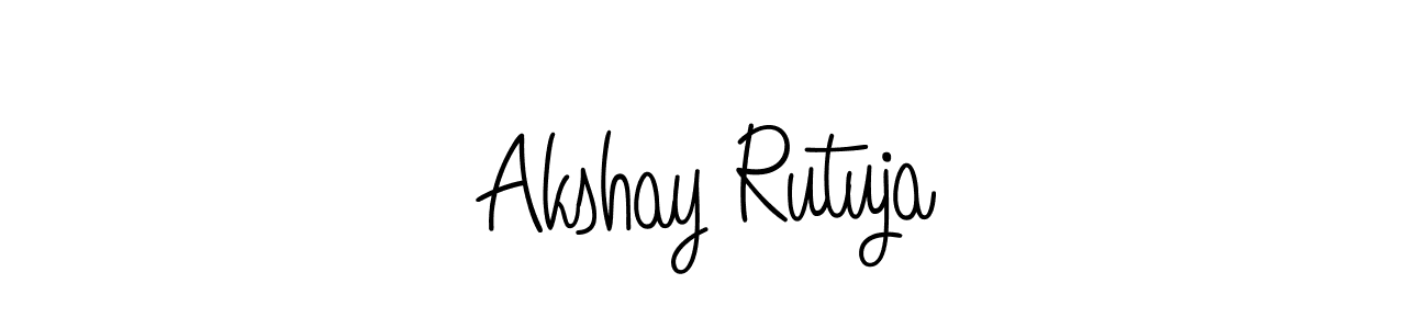 How to make Akshay Rutuja name signature. Use Angelique-Rose-font-FFP style for creating short signs online. This is the latest handwritten sign. Akshay Rutuja signature style 5 images and pictures png