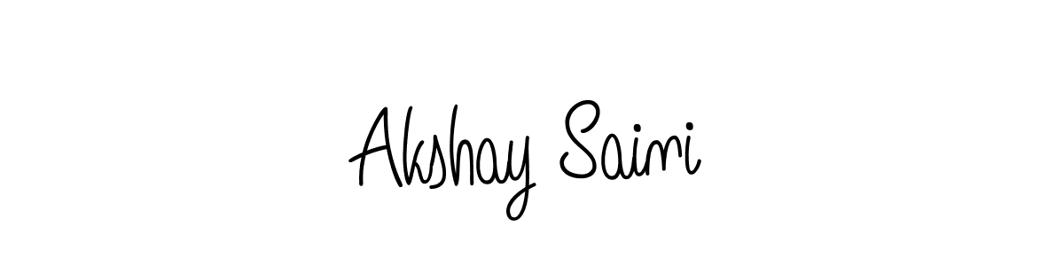Use a signature maker to create a handwritten signature online. With this signature software, you can design (Angelique-Rose-font-FFP) your own signature for name Akshay Saini. Akshay Saini signature style 5 images and pictures png