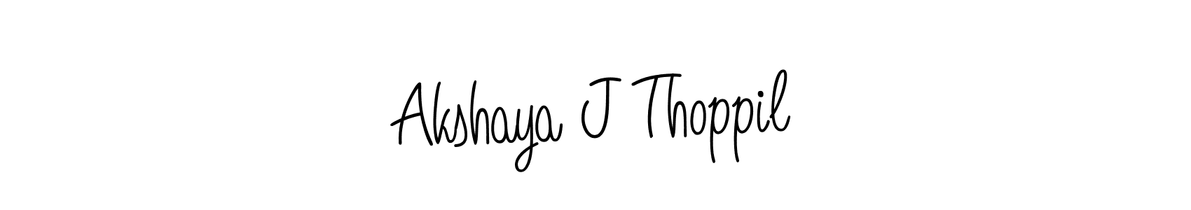 Use a signature maker to create a handwritten signature online. With this signature software, you can design (Angelique-Rose-font-FFP) your own signature for name Akshaya J Thoppil. Akshaya J Thoppil signature style 5 images and pictures png