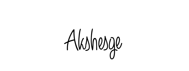 Use a signature maker to create a handwritten signature online. With this signature software, you can design (Angelique-Rose-font-FFP) your own signature for name Akshesge. Akshesge signature style 5 images and pictures png