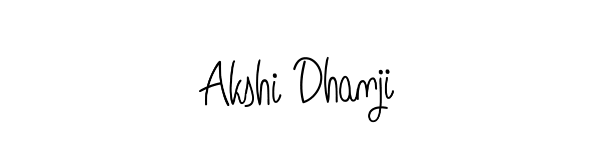 You should practise on your own different ways (Angelique-Rose-font-FFP) to write your name (Akshi Dhanji) in signature. don't let someone else do it for you. Akshi Dhanji signature style 5 images and pictures png