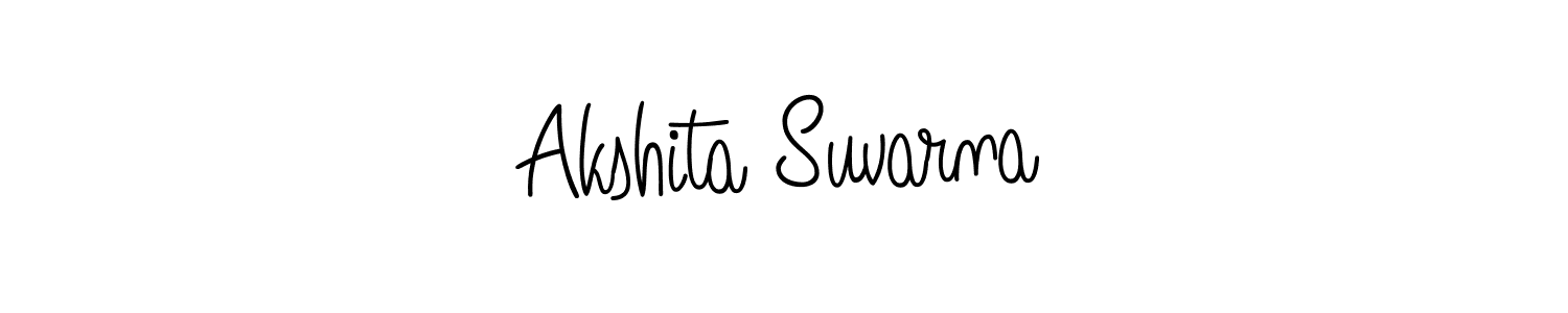 The best way (Angelique-Rose-font-FFP) to make a short signature is to pick only two or three words in your name. The name Akshita Suvarna include a total of six letters. For converting this name. Akshita Suvarna signature style 5 images and pictures png