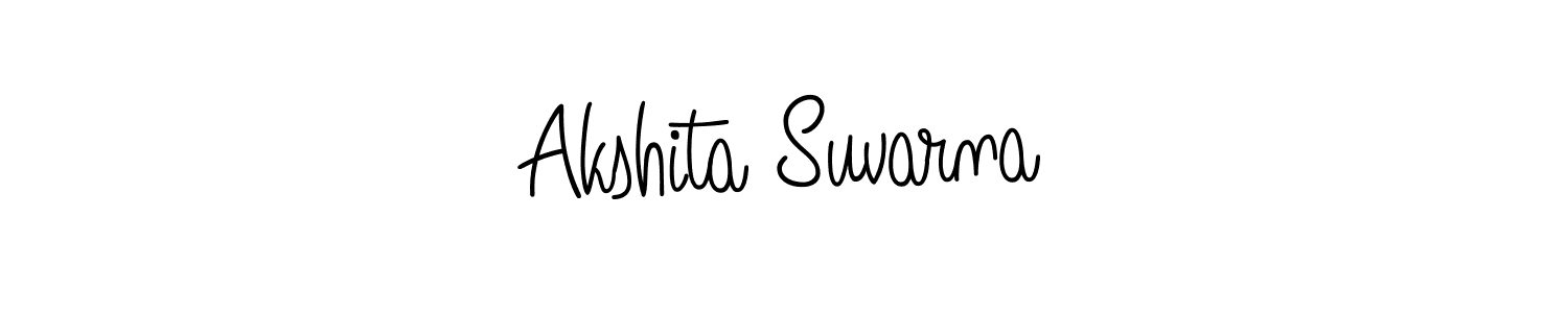 The best way (Angelique-Rose-font-FFP) to make a short signature is to pick only two or three words in your name. The name Akshita Suvarna include a total of six letters. For converting this name. Akshita Suvarna signature style 5 images and pictures png