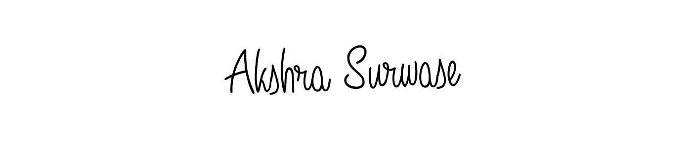 The best way (Angelique-Rose-font-FFP) to make a short signature is to pick only two or three words in your name. The name Akshra Surwase include a total of six letters. For converting this name. Akshra Surwase signature style 5 images and pictures png