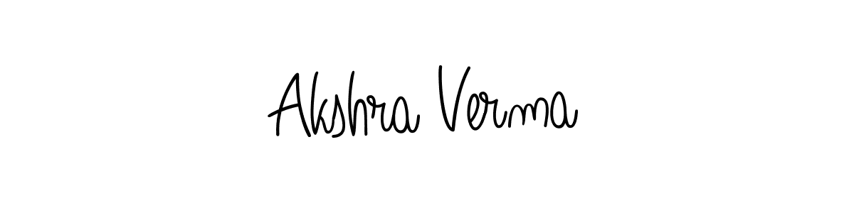 The best way (Angelique-Rose-font-FFP) to make a short signature is to pick only two or three words in your name. The name Akshra Verma include a total of six letters. For converting this name. Akshra Verma signature style 5 images and pictures png