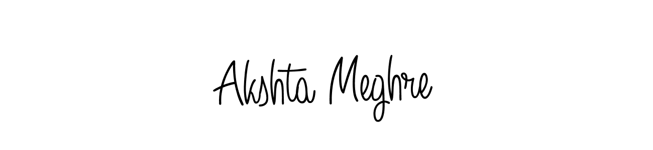 Make a beautiful signature design for name Akshta Meghre. With this signature (Angelique-Rose-font-FFP) style, you can create a handwritten signature for free. Akshta Meghre signature style 5 images and pictures png